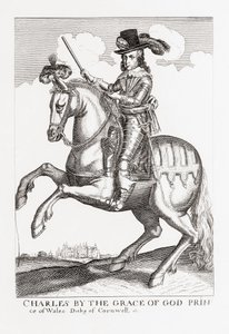 Karel I, koning van Engeland, Schotland en Ierland, 1600-1649, uit Woodburns Gallery of Rare Portraits, uitgegeven 1816 door English School